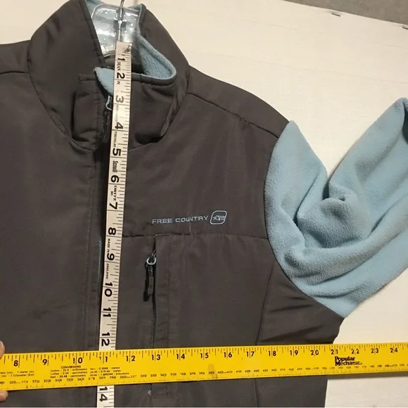 Free country full zip soft shell Jacket blue & Grey LG - Picture 5 of 14